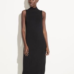 LAST DAY Navy midi wool mock neck cocoon dress